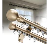 Doble varilla de 100 800 cm, riel de aleación de aluminio, sistema deslizante resistente, barandilla silenciosa, ideal para separadores de habitaciones, sala de estar, oficina (d 600 cm)