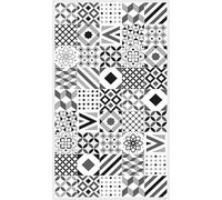 DobleUve Estudio Alfombra Vinílica Hidráulica alfombrar 18 | Color Negro | 65x140 cm | Cocina Lavable Antideslizante | Vinilo Salón | Terraza Exterior
