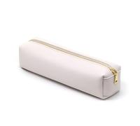DOBMIT Estuche portátil de Poliuretano para lápices, Bolsa de papelería de Gran Capacidad, Bolsa organizadora de cosméticos para Adultos, Color Beige