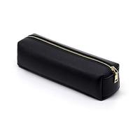 DOBMIT Estuche portátil de Poliuretano para lápices, Bolsa de papelería de Gran Capacidad, Bolsa organizadora de cosméticos para Mujer y Hombre, Color Negro