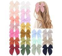 doboi 20 piezas de accesorios para el cabello de fábula para bebés y niñas de 5.5 pulgadas: pinzas de cocodrilo atadas a mano de gasa de muselina para niños pequeños y niños