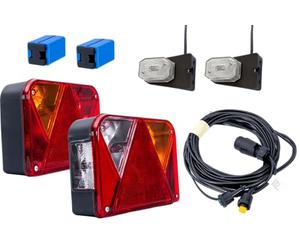 DOBPLAST DPT35 Juego de luces traseras + ASPÖCK FLEXIPOINT I luces laterales + MANTES 4,5 m 7 pines arnés