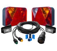 DOBPLAST Kit de Pilotos Traseros DPT35 y Luces de Posición LED DPT15 para Remolque con Arnés Eléctrico MANTES 5,5m Enchufe 13 Pines y Conectores Rápidos 12V