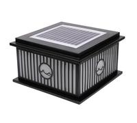 DOBQHWY Lámpara De Pie Para Jardín Lámpara De Poste De Acero Inoxidable Fundido A Presión Faro De Columna Solar Cuadrado Con Estigma Luminaria De Pilar De Alto Brillo E Impermeable Para