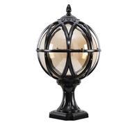 DOBQHWY Lámparas Pilar Con Pantalla De Vidrio Color Leonado Lámpara Poste Tradicional E27 Lámpara Pie Superbrillante Para Césped Lámpara Columna De Estilo Victoriano Europeo Para Patio Trasero