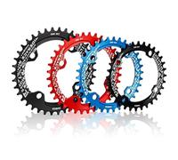 DOBRVVGT Plato de Bicicleta Narrow-Wide Plato De Bicicleta 104BCD, Forma Redonda, Estrecho Y Ancho, Juego Bielas For Montaña, Único, Piezas MTB 32T/34T/36T/38T(32T,Blue)