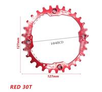 DOBRVVGT Plato de Bicicleta Narrow-Wide Plato de Bicicleta montaña 104 BCD 32T 34T 36T 38T Pernos piñón Cadena Simple Estrecho y Ancho(38T Red)