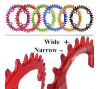 DOBRVVGT Plato de Bicicleta Narrow-Wide Plato Ovalado 104BCD for Bicicleta de montaña, Plato, dentado 32T, 34T y 36T, 104 Bcd(34T,Red)