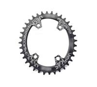 DOBRVVGT Plato de Bicicleta Narrow-Wide Plato Redondo for Bicicleta de montaña 96bcd, BCD 96 mm, 32/34/36/38T, Piezas Placa Corona, manivela(32T,Oval Black)