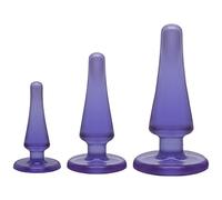 Doc Johnson Crystal Jellies Iniciación Anal Principiantes Butt plug kit morado