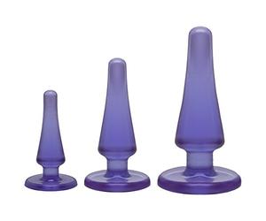 Doc Johnson Crystal Jellies Iniciación Anal Principiantes Butt plug kit morado