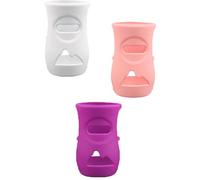 Docache Silicone Feeding Bottle Covers Juego de 3 Fundas de Silicona para Biberones de Vidrio philips avent Natural Compatible con Vidrio Irrompible y Seguro, Protección para Biberones de 240ml (B)