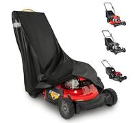 DOCEPERT Cubierta para cortacésped al aire libre, impermeable, resistente, poliéster 420D, Oxford, con asa y bolsa de almacenamiento, color negro
