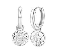 Dochais 14K Chapado en Oro S925 Plata Esterlina Post Earrings Lightweight Drop Dangle Hoop Hipoalergénico Sleeping Earrings Para Mujeres Niñas, Con Charm Coin, Pearl, Lightening, Star, Cross (plata1)