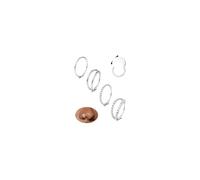 Dochais 4PCS 18G Piercing Nariz Aros, Pendientes Acero Quirúrgico Tragus Septum Piercing Aros Clicker CZ, Aro Anillo Segmento Labio Cartílago Doble 8mm 10mm para Mujeres Hombres (Plata-18G,8mm)