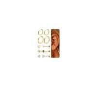 Dochais 5 Pares Pendientes de Titanio Mujer Dorado, Pendientes de Titanio Hipoalergénico, Ópalo CZ Bola Pendientes de Titanio, Pendientes Creoles para Mujeres Hombres 10mm 12mm 20G Oro