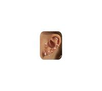 Dochais 7 Pares de Pendientes para Mujer, Pendientes de Aro Bañados en Oro 14K - Set en Acero Quirúrgico 316L Hipoalergénico, Clavos y Aros para Múltiples Piercings (Oro/Plata)