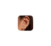 Dochais 7 Pares Pendientes Conjunto Acero Inoxidable 316L Aros Huggie Múltiples Piercings Baño Oro 14K Hipoalergénicos para Helix Tragus Mujeres y Niñas Dorado&Plateado