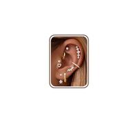 Dochais 8 Pares Pendientes Oro Set Aros Flatback Médica Pendientes de Botón Set Hipoalergénico Quirúrgico Acero Pendientes Mujer Pequeño Pendiente Oro Plata Cartílago Conch Tragus Hélix Piercing