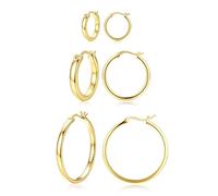 Dochais Aretes de Aro Dorados al 18K - Aretes de Aro de Plata Esterlina 925