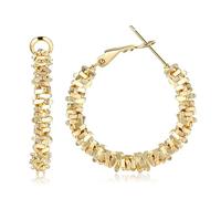 Dochais Pendientes Mujer Plata de Ley 925 Hipoalergénicos Pendientes de Aros Grandes Pendiente de Aro Retorcido Pendiente Aretes Oro Livianos para Mujere Joyas 30MM