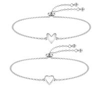 Dochais Pulsera Love oro de 14 quilates para mujer, ajustable plata a juego pulsera de amistad, regalo de cumpleaños, consagración juvenil, perfecta para mujeres y niñas