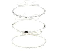 DOCILA Sombrero de vaquero de paja para mujeres y hombres, elegante cinturón de sombrero de vaquera occidental con cuentas de perlas blancas, accesorios de verano