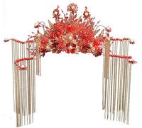 DOCIM Corona de Tiara Nupcial de Estilo Chino, Tocado de Estilo Antiguo Tocado Tradicional Chino Tiara de Boda Nupcial, Pelo de Phoenix Guan Xiaya