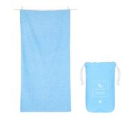 Dock & Bay Toalla de Playa - Secado Rápido, Sin Arena - Compacto, Ligero - Materiales 100% Reciclados - Incluye Funda - Essential - Lagoon Blue, Large (160x90cm, 63x35)