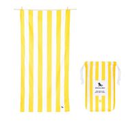 Dock & Bay Toalla de Playa - Secado Rápido, Sin Arena - Compacto, Ligero - Materiales 100% Reciclados - Incluye Funda - Cabana - Boracay Yellow, Extra Large (200x90cm, 78x35)