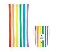 Dock & Bay Toalla de Playa - Secado Rápido, Sin Arena - Compacto, Ligero - Materiales 100% Reciclados - Incluye Funda - Summer - Rainbow Skies, Extra Large (200x90cm, 78x35)