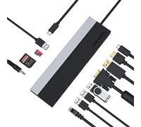 Dock Station, WAVLINK Triple Display Docking Station con DisplayPort, Audio y micrófono, para Mac OS, Windows