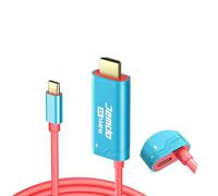 Dock Switch 2 Base con Cable HDMI 4K 144Hz 48 Gbps USB C 3.2 a HDMI 2.1 de 2 m,100 W PD, Adaptador TV Portátil de Viaje para Switch 2(Solo para versiones anteriores a la v21.0.0)/2017/OLED - Azul