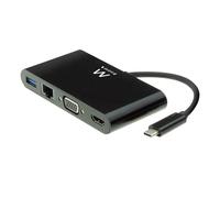 Docking Station USB-C Ewent EW9827 HDMI/VGA c/Ethernet Negro