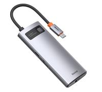 Dock USB-C Baseus Metal Gleam 100W 4K Ultra HD Ethernet 1000Mbps Gris