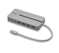 Dock USB-C Lindy 43360 2x HDMI 2x USB-A 1x USB-C 3.5mm RJ-45 Plata/Blanco