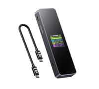 DOCKCASE Smart Case SSD M2 Protección de alimentación de 10s, detección de la salud del SSD, puertos dobles USB-C 3.2 Gen 2 (10Gbps) NVMe Case Soporta NVMe SSD hasta 4TB