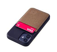 Dockem Bio - Funda Tipo Cartera para iPhone 12 Mini: Materiales Sensibles, Montaje Magnético y 1 Ranura para Tarjeta de Crédito (5.4" M2B, Negro y Bronceado)