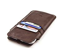 Dockem Funda Tarjetero Provincial para iPhone SE 2/3, 12/13 Mini, 8, 7, 6, 6S (5.4/4.7 Inch) - Cubierta de Cuero Vegano Estilo Vintage con 2 Ranuras Tarjetas [Marrón]