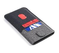 Dockem Luxe 2.0 Funda de Móvil Tarjetero para iPhone 11 Pro MAX, XS MAX, 8 Plus, 7 Plus y 6/6S Plus; Piel Sintética, Ultra Delgada, Estilo Ejecutivo con 4 Ranuras para Tarjetas [Negra y Gris]