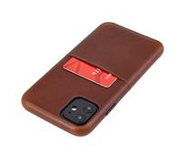 Dockem Virtuosa M1 Leather Funda Cartera para iPhone 11 (6.1): Cuero Funda Tarjetero Slim con Placa de Metal Integrada para Soporte Magnético: Serie M [marrón]