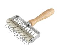 Docker de masa para pizza, rodillo con puntas de acero inoxidable y mango de madera, más rápido y fácil | Herramienta de acoplamiento para pizzas para pasteles, pasteles, pan, pastelería, herramienta