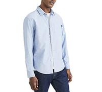 Dockers Camisa casual de manga larga para hombre de ajuste regular (regular y grande y alto), Delft Blue, X-Large
