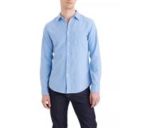 Dockers Camisa de hombre de manga larga y corte slim. Azul L