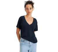 Dockers Deep V Neck tee Tés, Azul Marino, L para Mujer