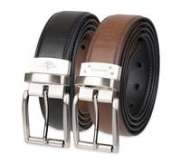 Dockers Cinturón reversible 2 en 1 para hombre para uso diario casual versátil (tamaño regular y grande y alto), Negro/Coñac, 2X (46-48)