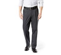 Dockers Men's Classic Fit Signature Khaki Lux Cotton Stretch Pants - Pleated D3, Steelhead, 42 32