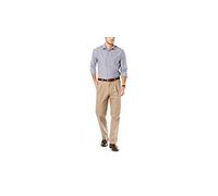 Dockers Men's Classic Fit Signature Khaki Lux Cotton Stretch Pants - Pleated D3, Timber Wolf, 34 32