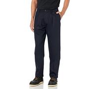 Dockers Men's Classic Fit Signature Khaki Lux Cotton Stretch Pants-Pleated (Regular and Big & Tall), Navy, 40W x 34L