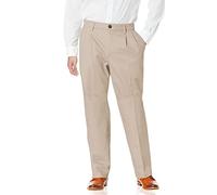 DOCKERS Pantalones Caqui 2.0 de Ajuste Relajado, Plisados Informales, Madera(Timberwolf), 12 Tall para Hombre